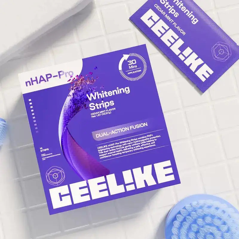CEELIKE ホワイトニングシート｜過酸化物不使用。歯科医院級の白さを、 自宅で・やさしく・30分で。